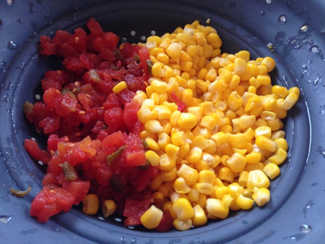 Drained Diced Tomatoes & Corn